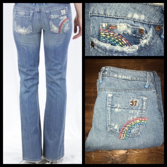 Joe's Jeans Denim - Joe's Jeans rainbow stitched Hendrix bell bottoms